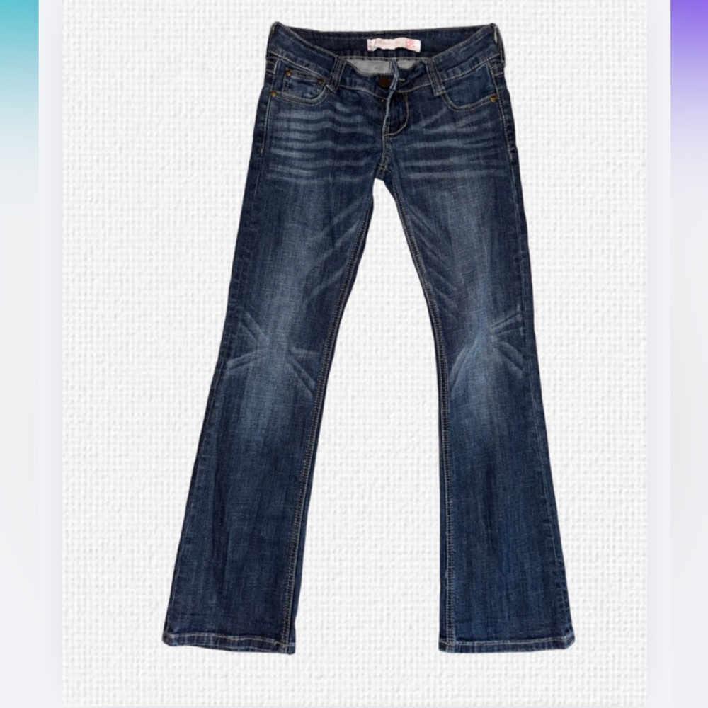 Tin Haul Dark Blue Flare Jeans Low Rise Bootcut Y2K Western